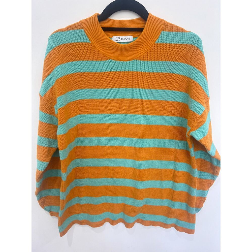 Cupshe Stay Bright Striped Knit Jumper Medium Pullover Sweater